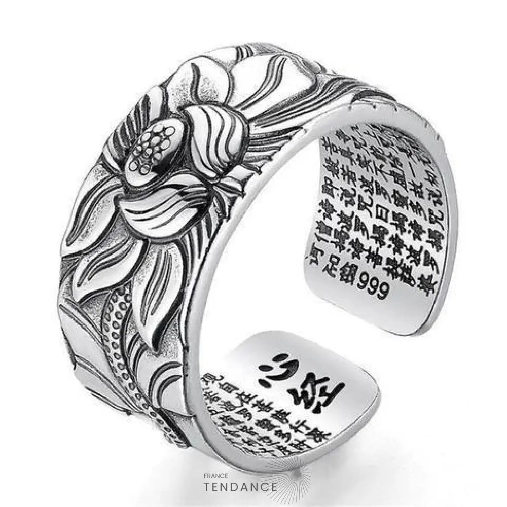 Bague Sutra Du Lotus En Argent 999 | France-Tendance