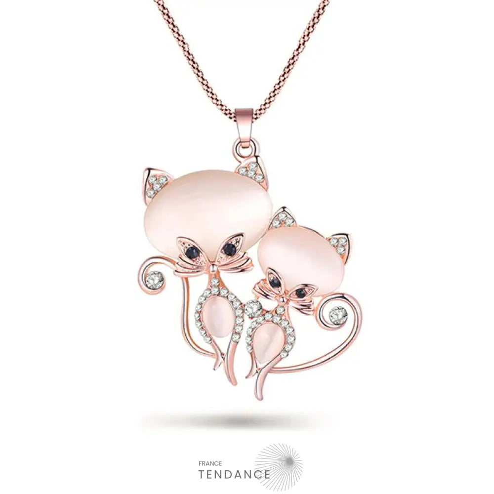 Pendentif émaillé Duo De Chats | France-Tendance