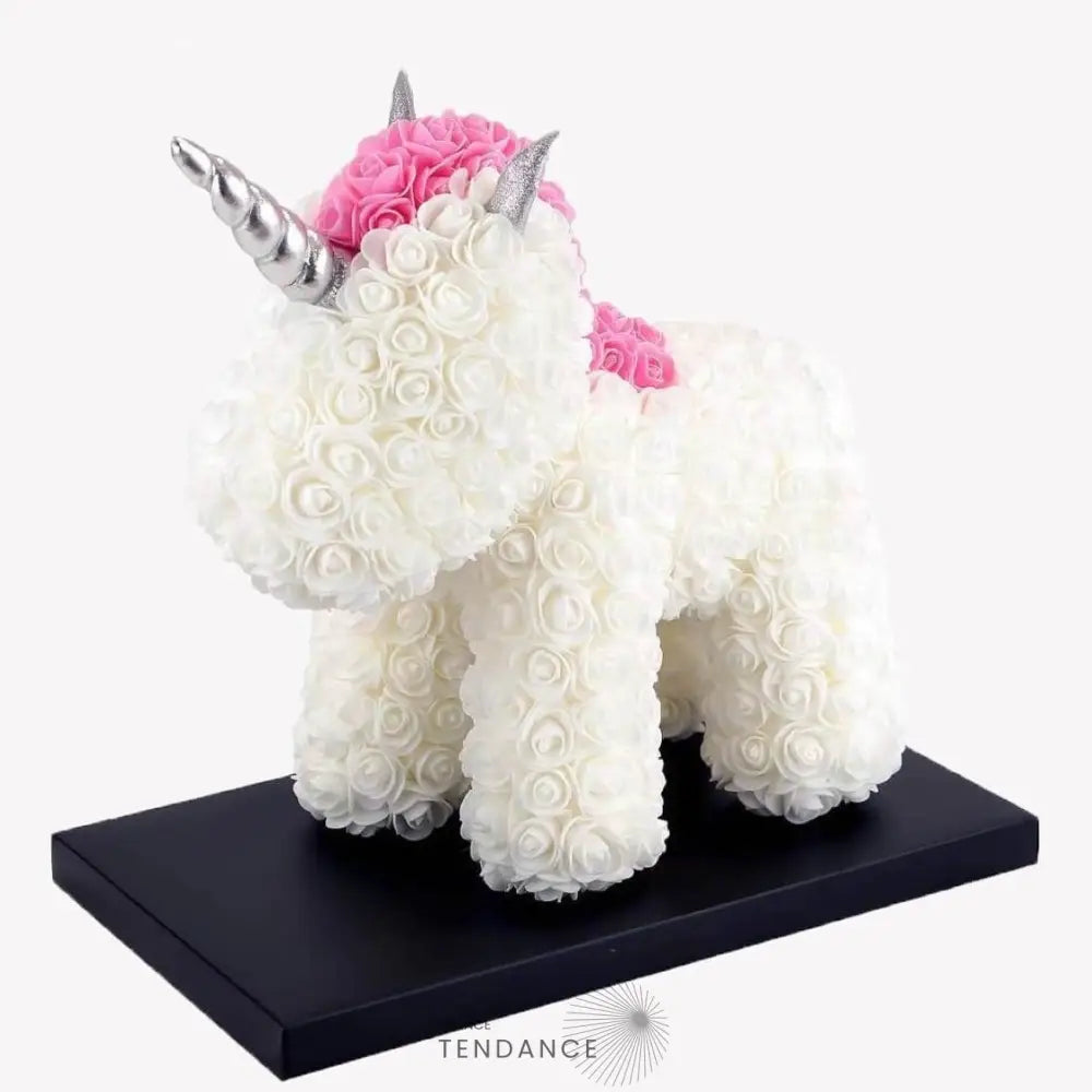 Licorne En Roses Blanche | France-Tendance