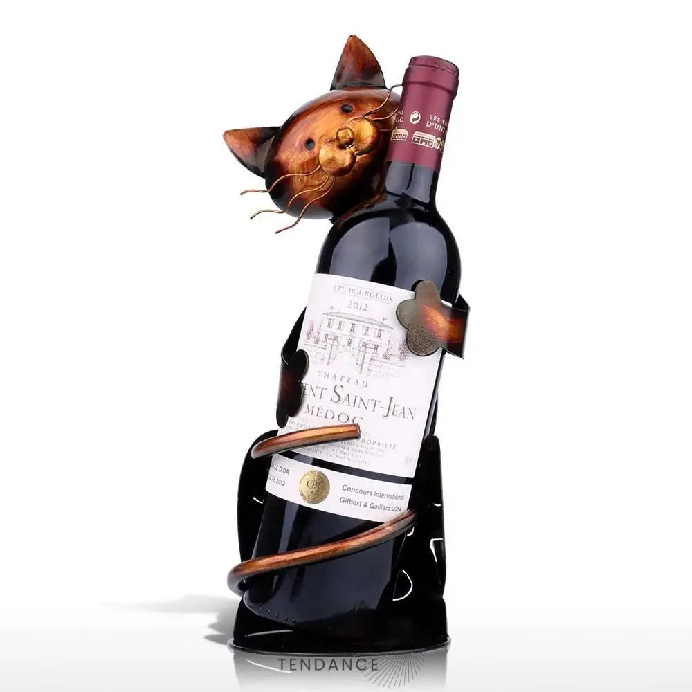 Porte-bouteille chat En Fer Forgé | France-Tendance