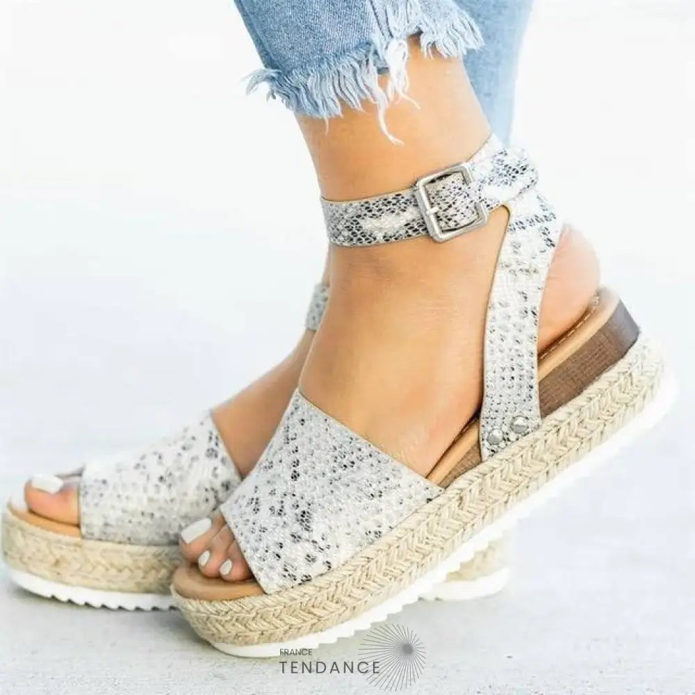 Sandales Plateforme Effet Corde | France-Tendance