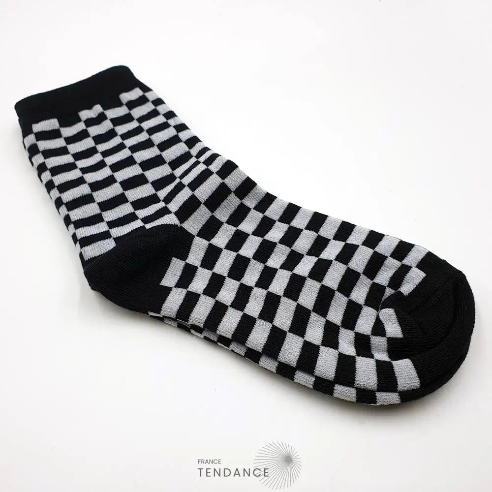 Chaussettes à Damier Style Coréen | France-Tendance
