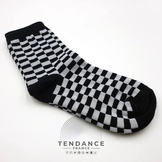 Chaussettes à Damier Style Coréen | France-Tendance