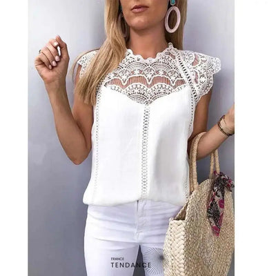 Chemisier Détails En Dentelle | France-Tendance