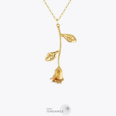 Collier Rose éternelle Fleur Dorée | France-Tendance