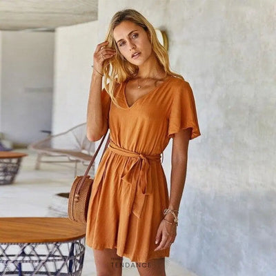 Combishort Unicolore Noué Bohème | France-Tendance