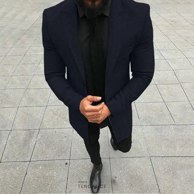 Manteau Uni à Revers | France-Tendance
