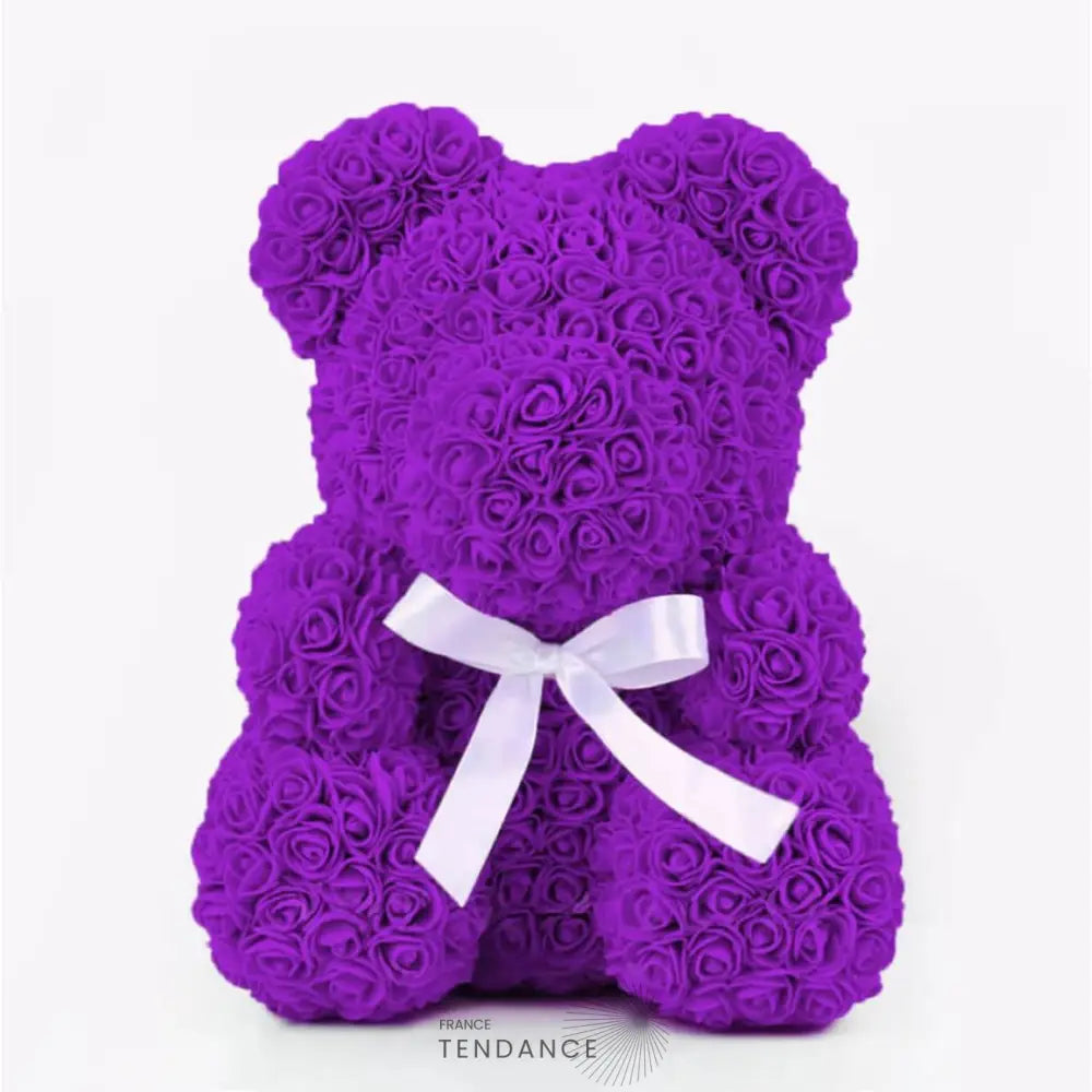 Géant Ours En Roses Violet (70 Cm) | France-Tendance
