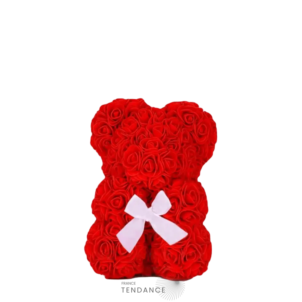 Ourson En Roses éternelles Rouge (25 Cm) | France-Tendance