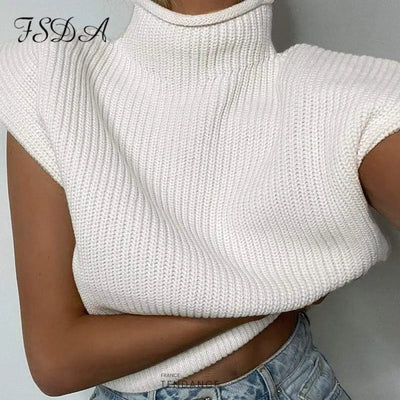 Pull Col Haut Sans Manche Desert | France-Tendance