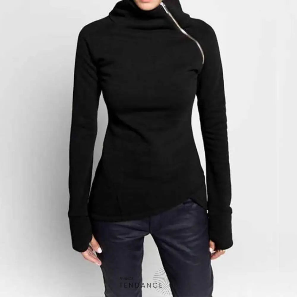 Pull Zippé à Col Montant | France-Tendance