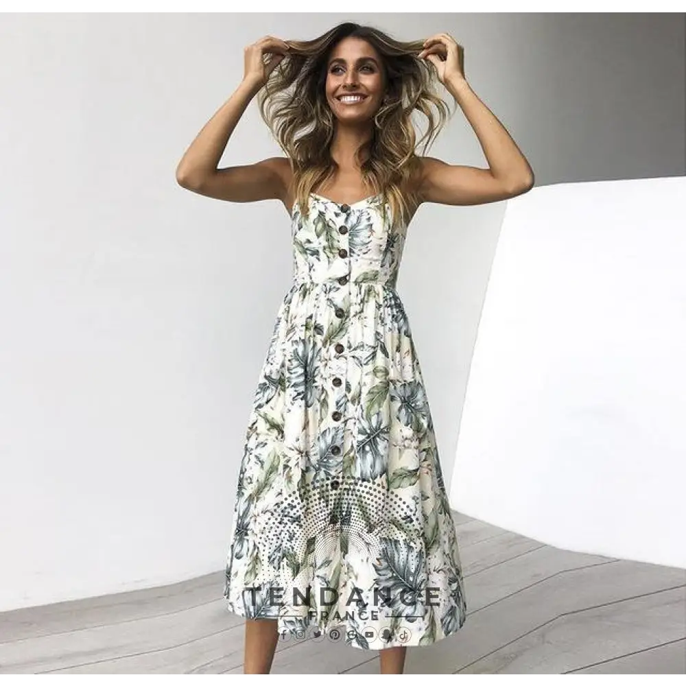 Robe Bohème Midi Imprimée | France-Tendance