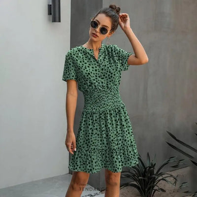 Robe Léopard à Manches Courtes | France-Tendance