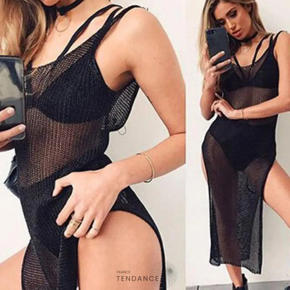 Robe Longue De Plage à Effet Miroitant | France-Tendance