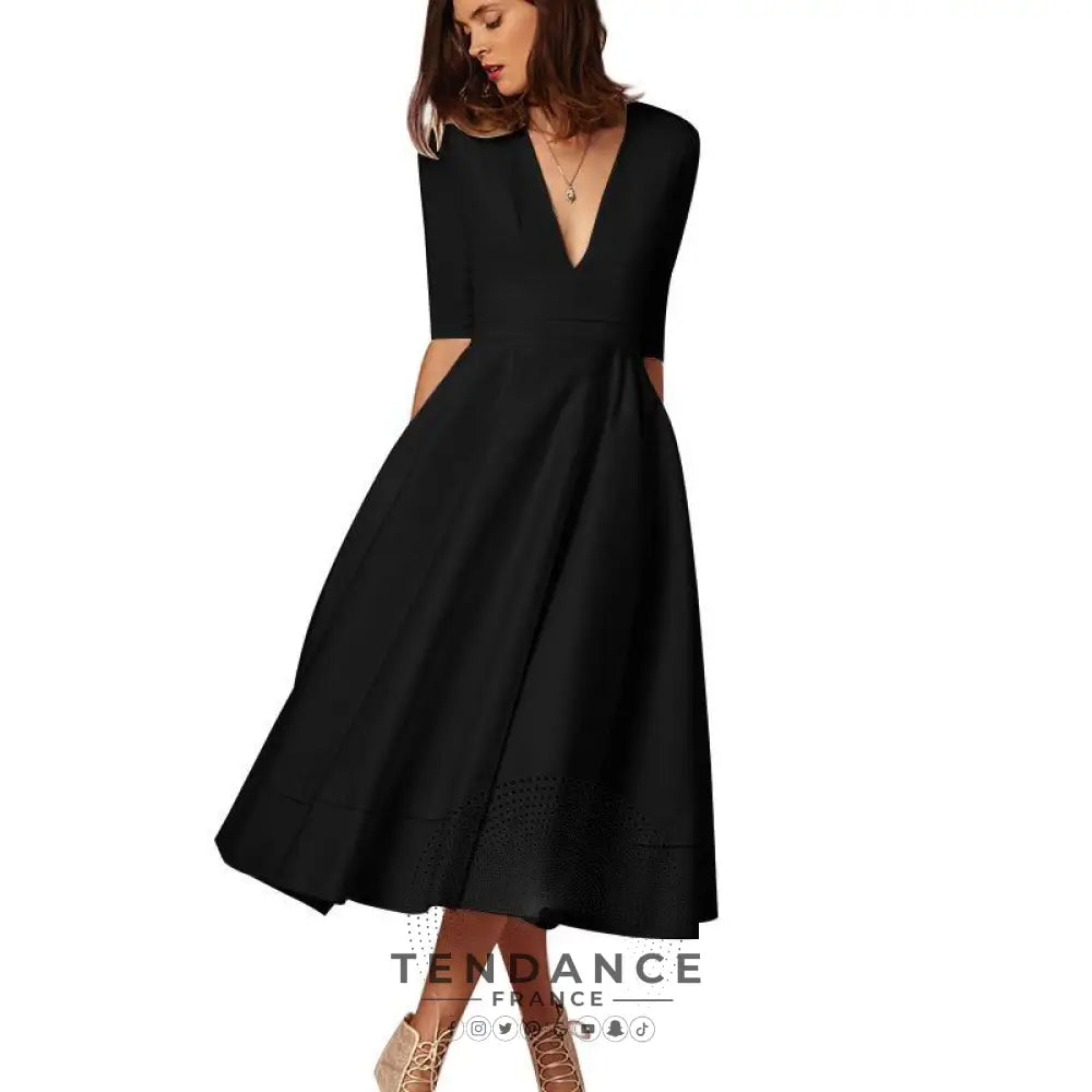 Robe Noire Style Vintage | France-Tendance