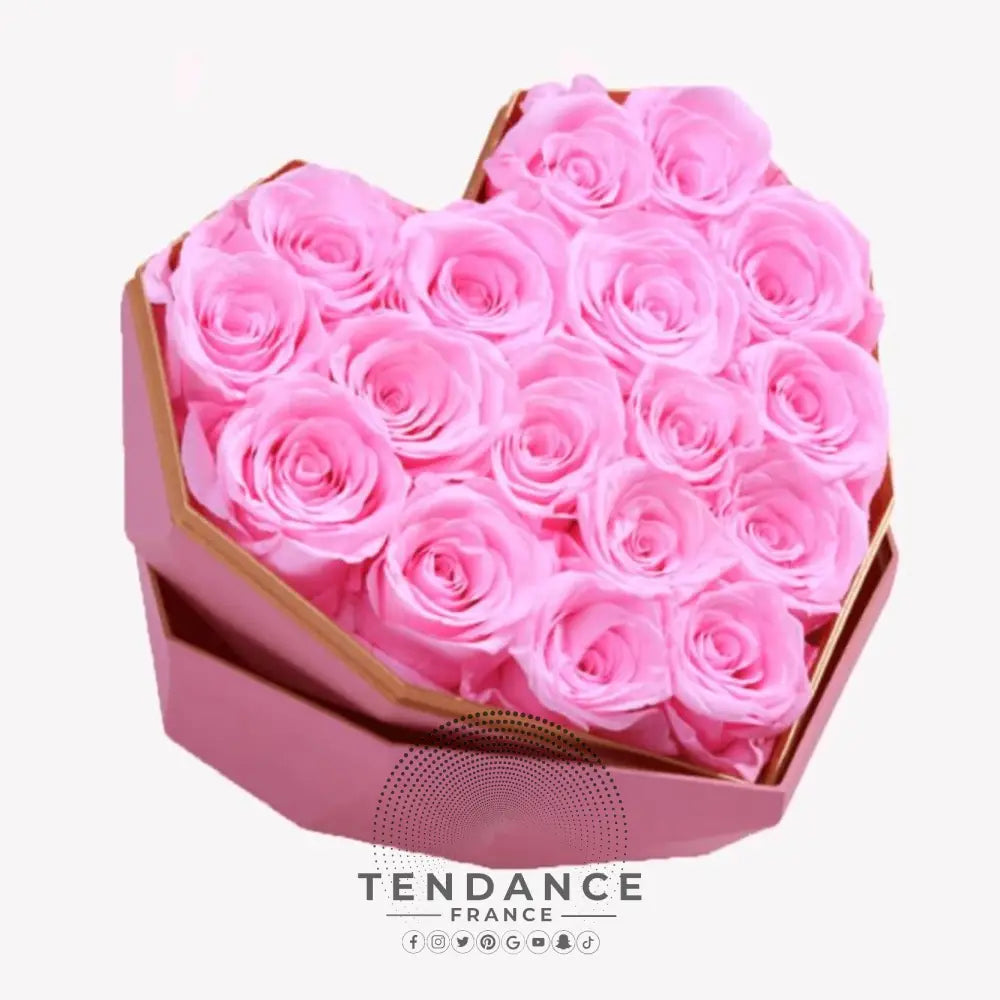 Roses éternelles Boîte Coeur Rose | France-Tendance