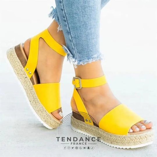 Sandales Plateforme Effet Corde | France-Tendance